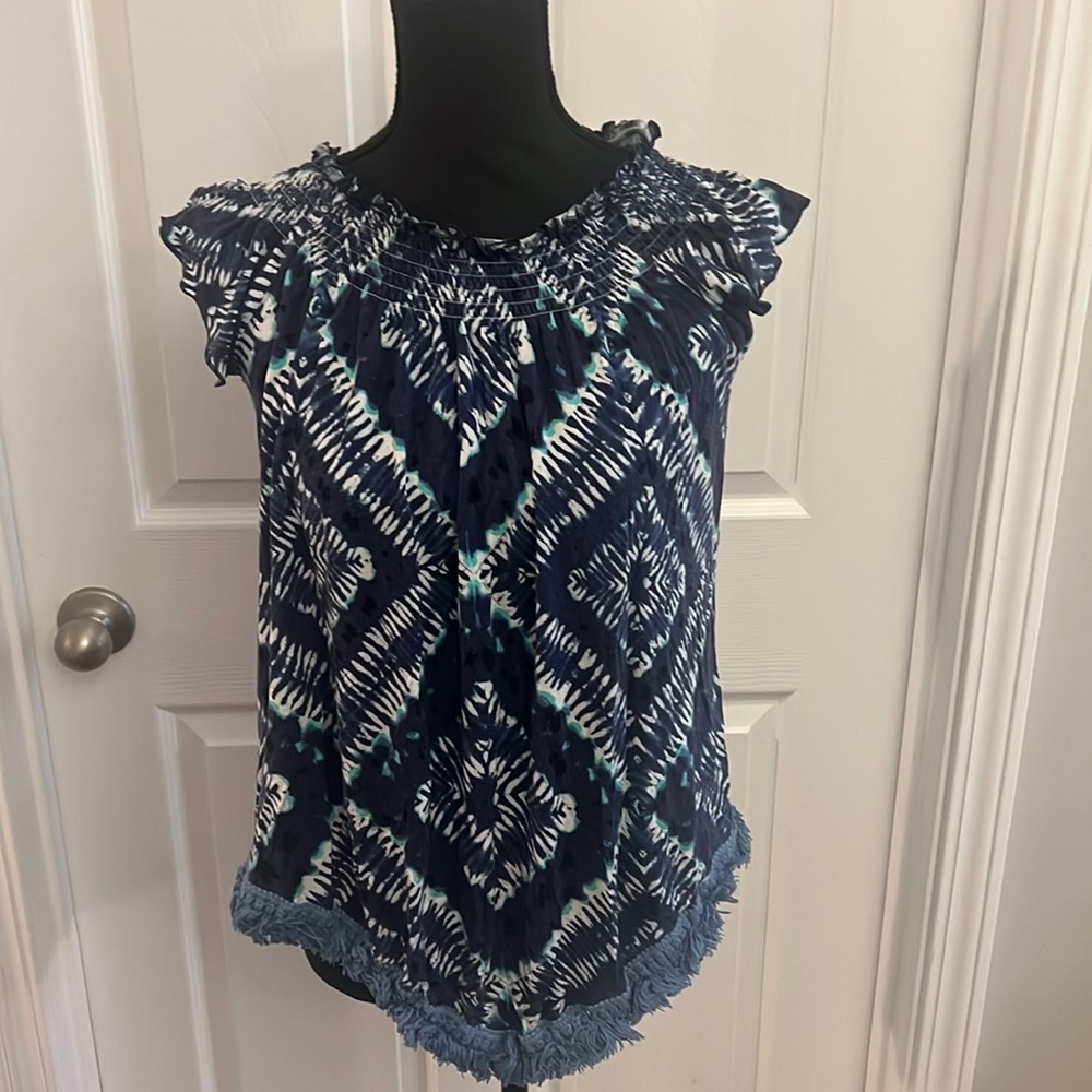 Blue and White Patterned Shirt